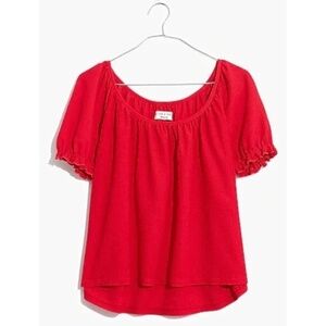 Madewel ~ "Texture & Thread" Peasant Top, short sleeve, Size Small, NWOT